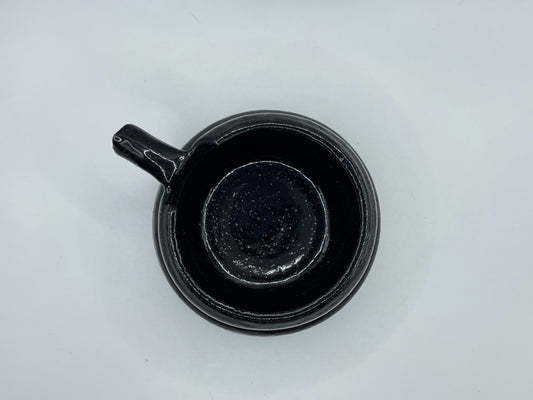 Small Black Cup with Rim Handle